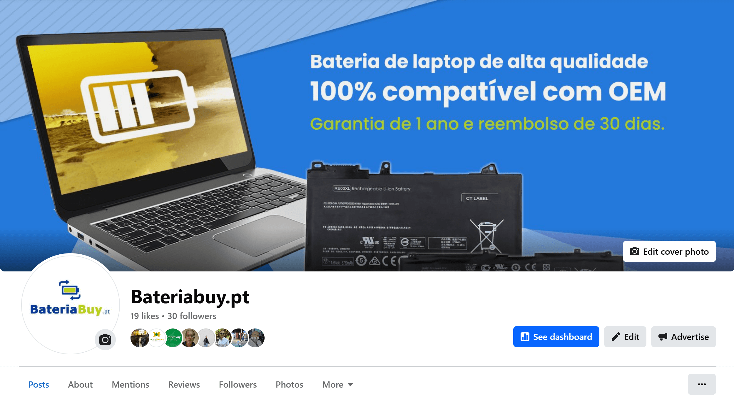 ajuda no Facebook para bateria de notebook